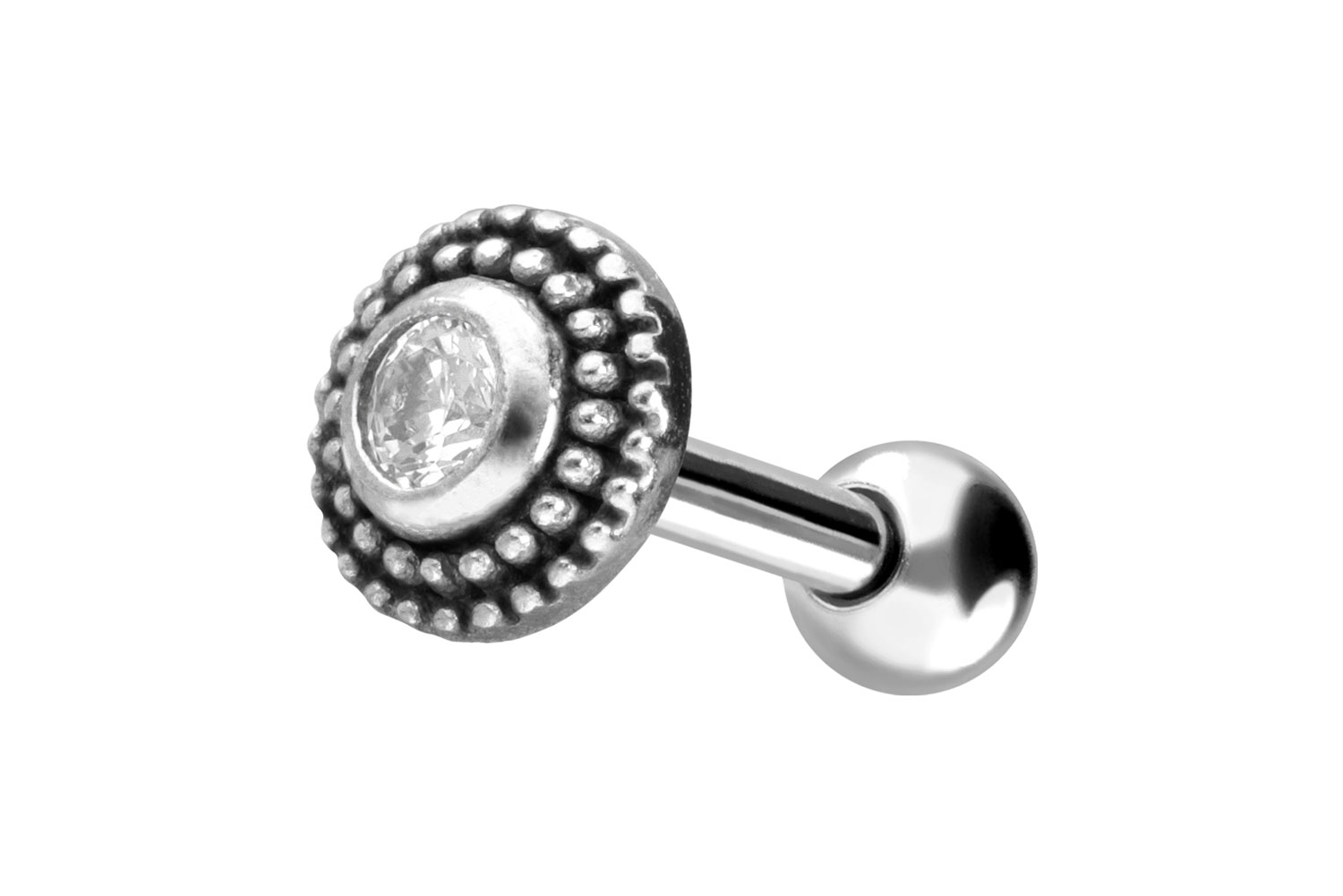 Chirurgenstahl Ohrpiercing KRISTALL + KREIS